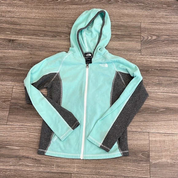 The North Face Light weight girls jacket size (10/12) mint green/grey - Picture 1 of 4